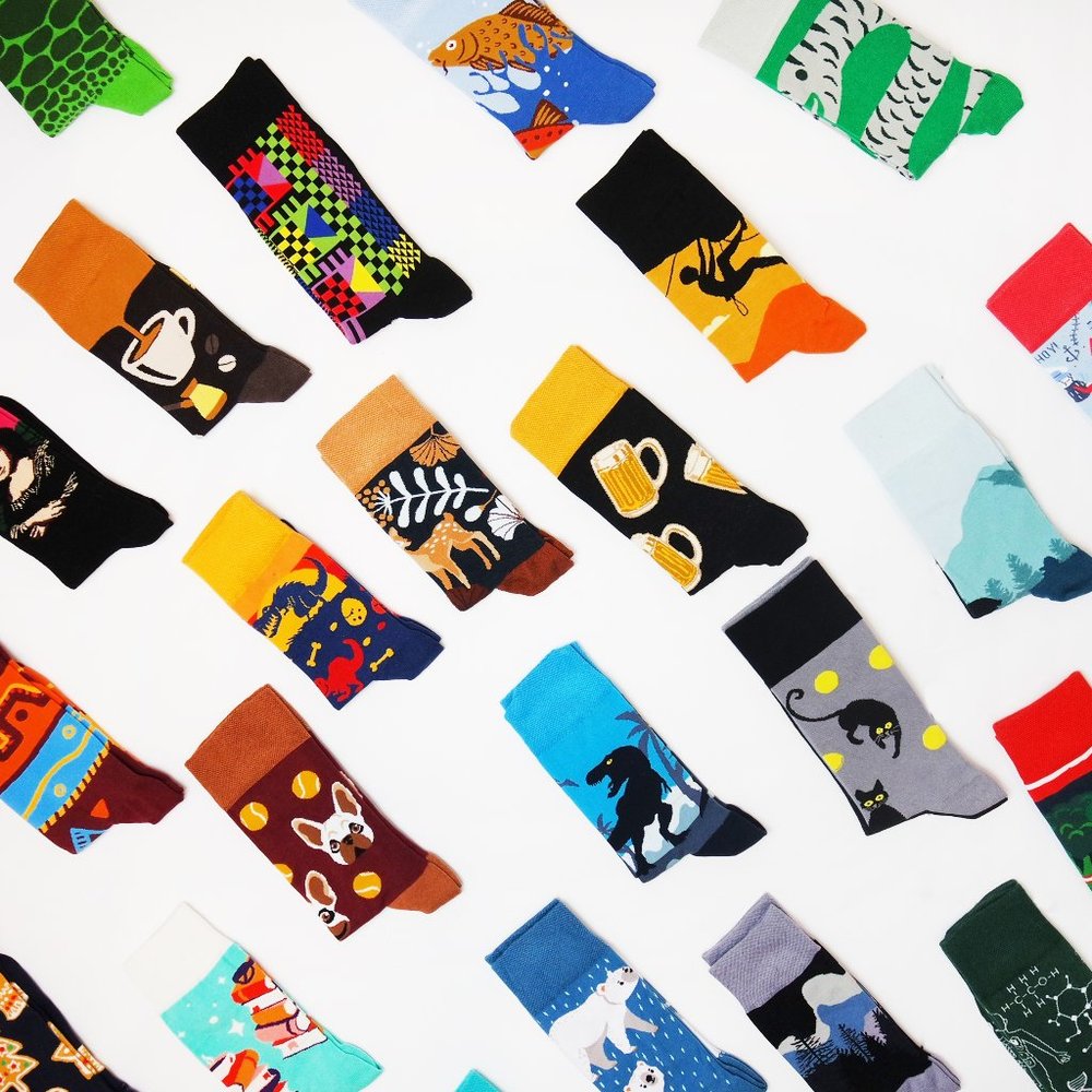Men's  12 Pairs Assorted Patterns, Advent Calendar, Funky 12 Days Of Socks